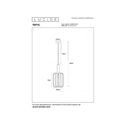 Lucide RAFAL Hanglamp-Grijs-Ø20-1xE27-40W-Vilt Sale