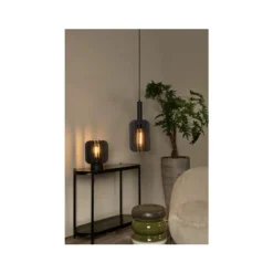 Lucide RAFAL Tafellamp-Grijs-Ø23-1xE27-40W-Vilt Online