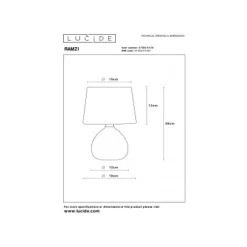 Lucide RAMZI - Tafellamp - Ø 18 cm - 1xE14 - Grijs Best