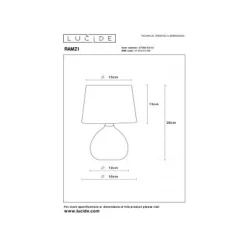 Lucide RAMZI - Tafellamp - Ø 18 cm - 1xE14 - Bruin Discount