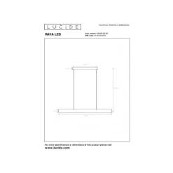 Lucide RAYA LED Hanglamp-Zwart-LED Dimb.-36W-2700K-Metaal New