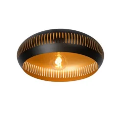 Lucide RAYCO Plafonnière-Zwart-Ø45-1xE27-40W-Staal Sale