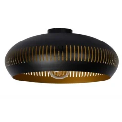 Lucide RAYCO Plafonnière-Zwart-Ø45-1xE27-40W-Staal Sale