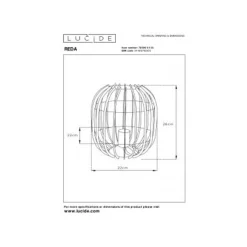 Lucide REDA - Tafellamp - Ø 22 cm - 1xE27 - Zwart Hot