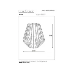 Lucide REDA Tafellamp E27/40W H27cm Zwart
