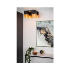 Lucide RENATE - Plafonnière - 4xE27 - Zwart Hot