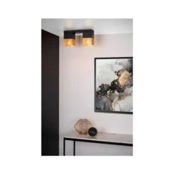 Lucide RENATE - Plafonnière - 2xE27 - Zwart Sale