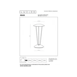 Lucide RENEE Tafellamp Buiten-Zwart-Ø12,3-LED Dimb.-2,2W New