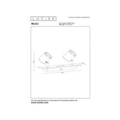 Lucide RILOU - Plafondspot - LED Dimb. - GU10 - 2x5W 3000K - Wit Discount