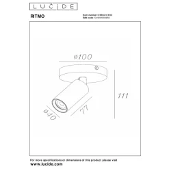 Lucide RITMO - Plafondspot - Ø 10 cm - 1xGU10 (MR11) - Mat Goud / Messing Outlet