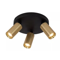 Lucide RITMO - Plafondspot - Ø 18 cm - 3xGU10 (MR11) - Mat Goud / Messing Outlet