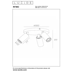 Lucide RITMO - Plafondspot - Ø 18 cm - 3xGU10 (MR11) - Mat Goud / Messing Outlet