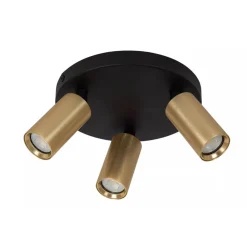 Lucide RITMO - Plafondspot - Ø 18 cm - 3xGU10 (MR11) - Mat Goud / Messing Outlet