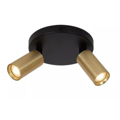 Lucide RITMO - Plafondspot - Ø 15 cm - 2xGU10 (MR11) - Mat Goud / Messing