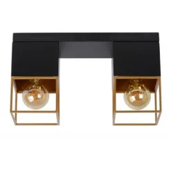 Lucide RIXT - Plafonnière - 2xE27 - Zwart Online