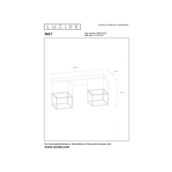 Lucide RIXT - Plafonnière - 2xE27 - Zwart Online