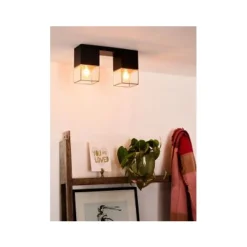 Lucide RIXT - Plafonnière - 2xE27 - Zwart Online