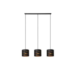 Lucide ROSAS Hanglamp-Zwart-3xE27-40W-Metaal