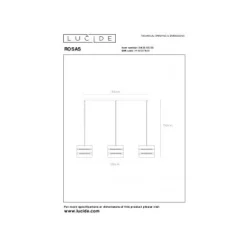 Lucide ROSAS Hanglamp-Zwart-3xE27-40W-Metaal