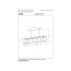 Lucide RUBEN Hanglamp 4x E27 40W Zwart / mat goud Outlet