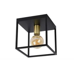 Lucide RUBEN Plafonnier 1x E27 40W Zwart / mat goud Online