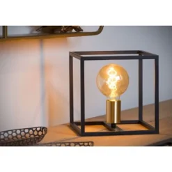 Lucide RUBEN Tafellamp 1x E27 40W Zwart / mat goud New