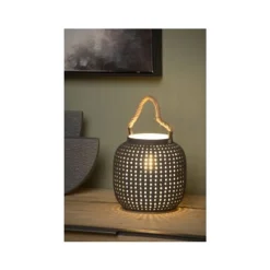 Lucide SAFIYA - Tafellamp - Ø 16,5 cm - 1xE14 - Grijs Discount