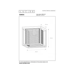 Lucide SANSA - Plafonnière - 1xE27 - Zwart Best