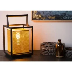 Lucide SANSA - Tafellamp - 1xE27 - Zwart Hot