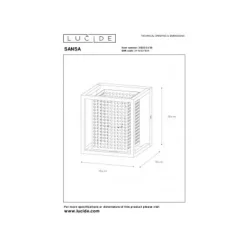 Lucide SANSA - Wandlamp - 1xE27 - Zwart Hot