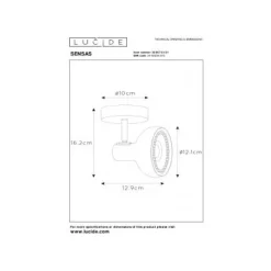Lucide SENSAS Plafondspot-Wit-1xGU10 (ES111)-12W-Staal Online