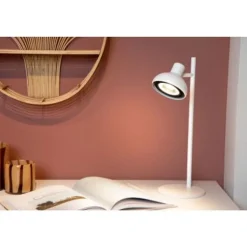 Lucide SENSAS Tafellamp-Wit-Ø18-1xGU10 (ES111)-12W-Staal Discount