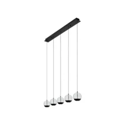 Lucide SENTUBAL Hanglamp-Zwart-LED Dimb.-5,3W-2700K-Glas Discount