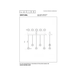 Lucide SENTUBAL Hanglamp-Zwart-LED Dimb.-5,3W-2700K-Glas Discount