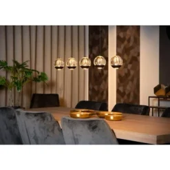 Lucide SENTUBAL Hanglamp-Zwart-LED Dimb.-5,3W-2700K-Glas Discount