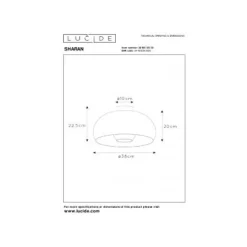 Lucide SHARAN - Plafonnière - Ø 38 cm - 1xE27 - IP21 - Zwart Discount