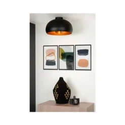 Lucide SHARAN - Plafonnière - Ø 38 cm - 1xE27 - IP21 - Zwart Discount