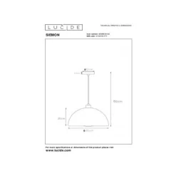 Lucide SIEMON - Hanglamp - Ø 40 cm - 1xE27 - Okergeel Best