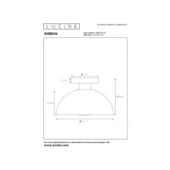 Lucide SIEMON - Plafonnière - Ø 25 cm - 1xE27 - Okergeel Discount