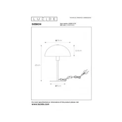Lucide SIEMON - Tafellamp - Ø 25 cm - 1xE14 - Blauw Discount