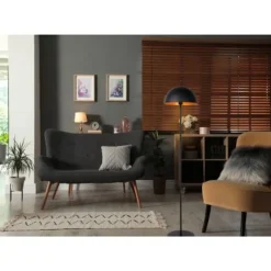 Lucide SIEMON - Vloerlamp - Ø 35 cm - 1xE27 - Zwart