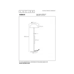 Lucide SIEMON - Vloerlamp - Ø 35 cm - 1xE27 - Blauw Sale