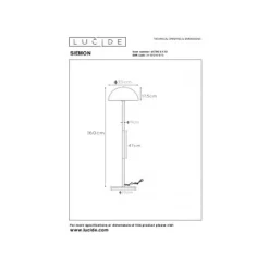 Lucide SIEMON - Vloerlamp - Ø 35 cm - 1xE27 - Groen Sale