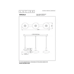 Lucide SINGALA HANGLAMP 3XE27 MAT GOUD / MESSING Discount