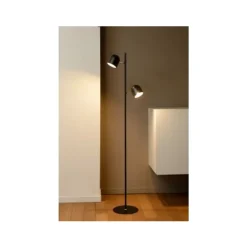 Lucide SKANSKA - Vloerlamp - LED Dimb. - 2x5W 3000K - Zwart Outlet