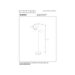Lucide SKANSKA - Vloerlamp - LED Dimb. - 2x5W 3000K - Zwart Outlet