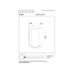 Lucide SLIGO Wandlamp Buiten-Zwart-1xE27-15W-IP54-PVC Clearance
