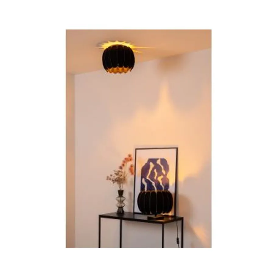 Lucide SPENCER Plafonnière-Zwart-Ø30-1xE27-40W-Vilt Best