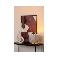 Lucide SPENCER Tafellamp-Grijs-Ø30-1xE27-40W-Vilt Discount