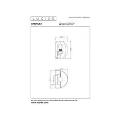 Lucide SPENCER Wandlamp-Zwart-1xE27-40W-Vilt Hot